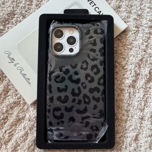 Velvet Caviar Leopard Phone Case - Gray/Black- IPhone 15 Pro max - never used!